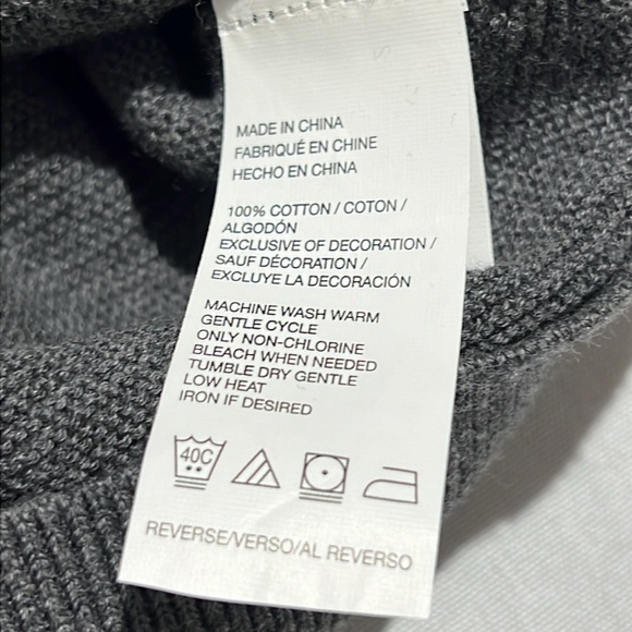 Izod Charcoal Gray 100% Cotton V Neck Sweater Men’d Size Small - Picture 9 of 10